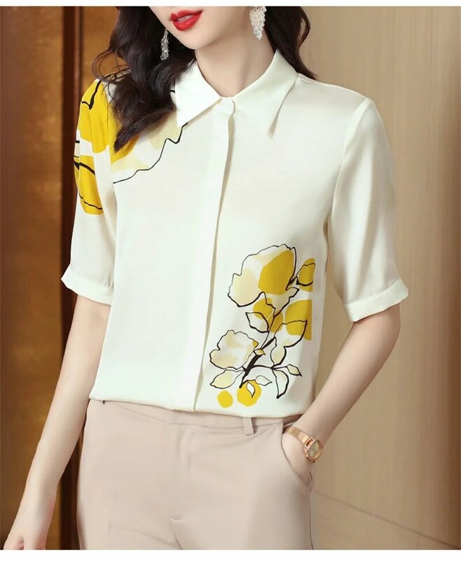 FANIECES 우아한 여성 셔츠, 패션 인쇄 여성 블라우스, 세련된 여름 가을 캐주얼 긴팔 슬림 블라우스