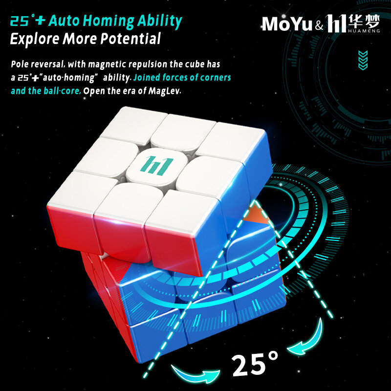 Moyu YS3M Huameng 3X3 Soul Of Racing Magnetic Magic Speed Cube Professional Fidget ของเล่น YS3M 3X3 Cubo magico
