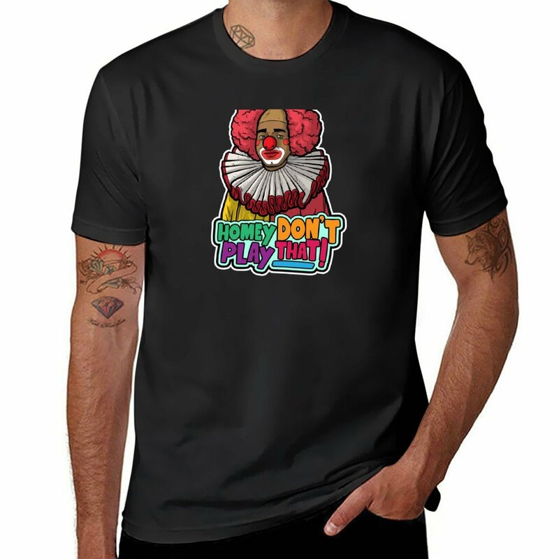 Kaus Homey the Clown Atasan Musim Panas kaus bergambar kucing kaus oblong untuk pria katun