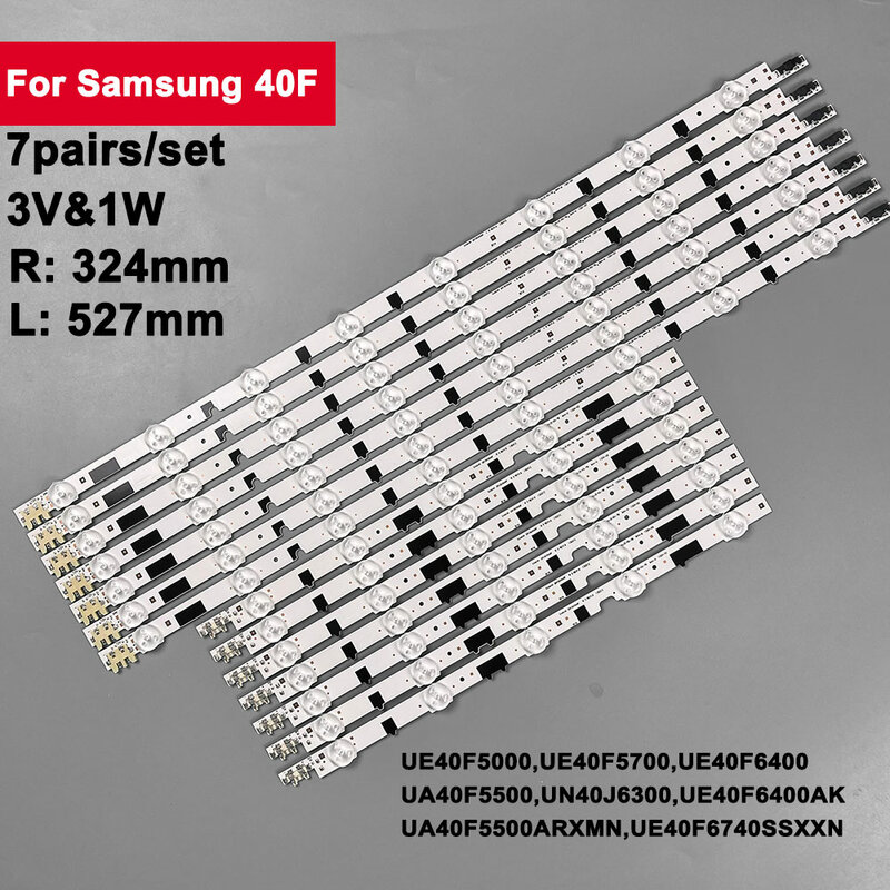 14pcs LED Backlight Strip Bar for 2013SVS40F UE40f6400ak UE42f5300ak UE40F5700 UE40F6130 UA40F5500 UE40F6400 D2GE 400SCA R3