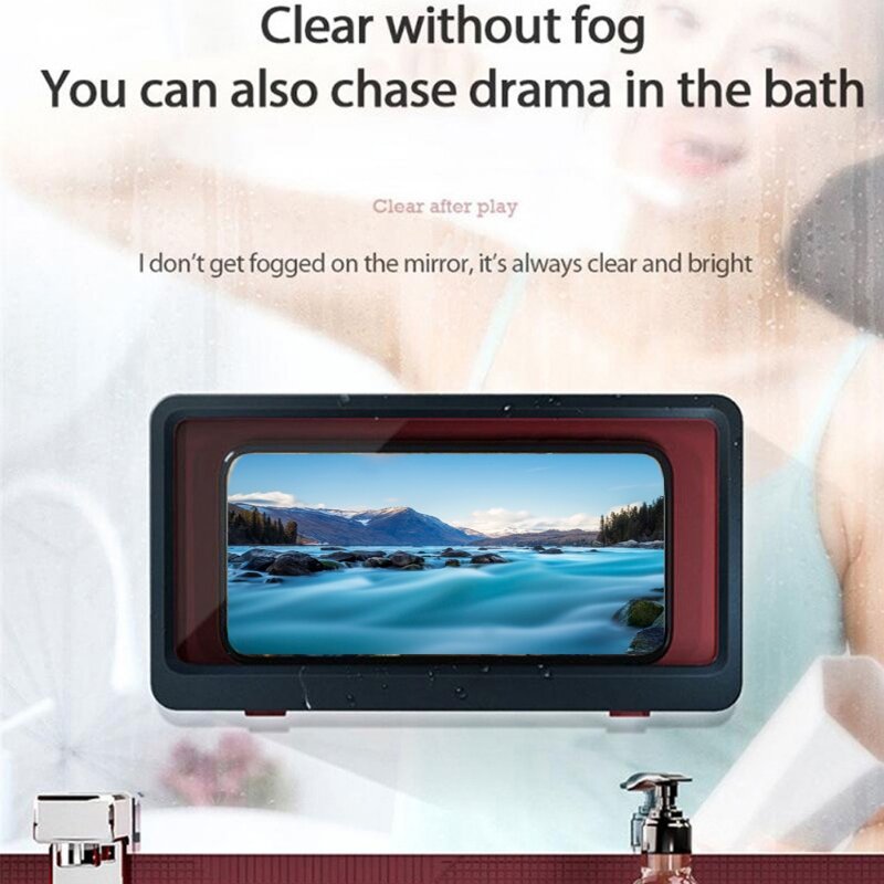 Waterproof Phone for Case Wall Mount Mobile Phone Holder for Home Bathroom Hanging Rack Sealing Protective Cover Shelf