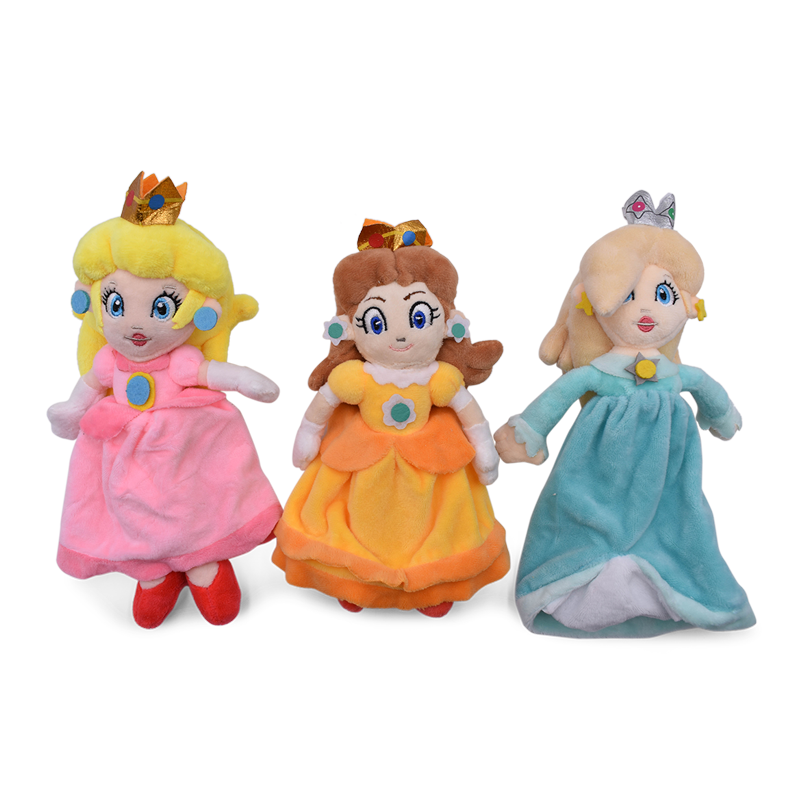 Princesa Peach Mario Peluches infantis, bonecas recheadas Kawaii, bonecas dos desenhos animados, presente de aniversário, coleção de Natal