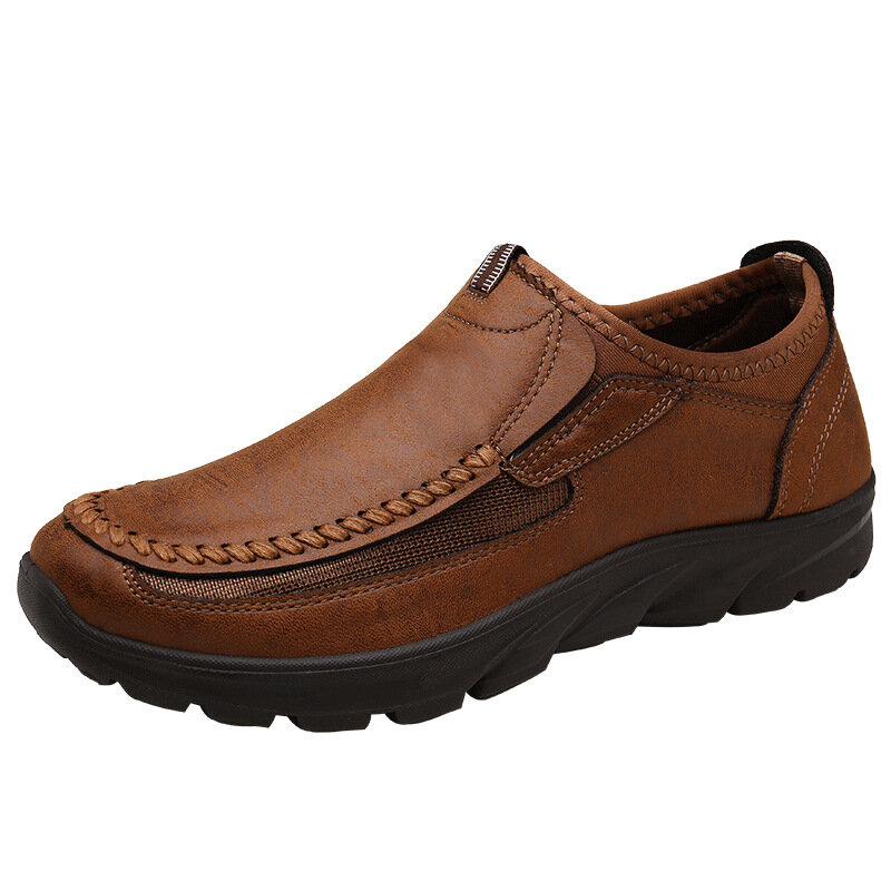 أحذية جلدية غير رسمية مصنوعة يدويا للرجال ، المتسكعون الذكور ، الترفيه الرجعية ، الانزلاق على ، حجم كبير 47 ، 48 ، MSH005