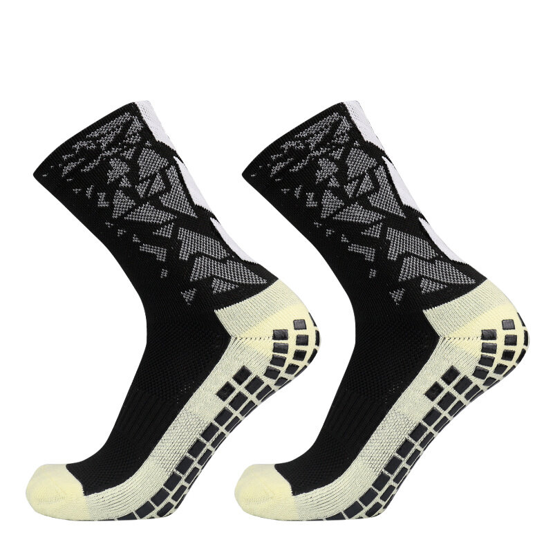 Chaussettes de sport respirantes à talons rayés pour hommes et femmes, coordonnantes, en silicone, pour football, nouvelle collection 2024
