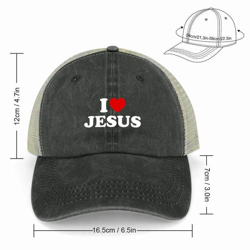 Saya cinta Yesus topi koboi baru di topi pantai tamasya tabir surya untuk pria wanita