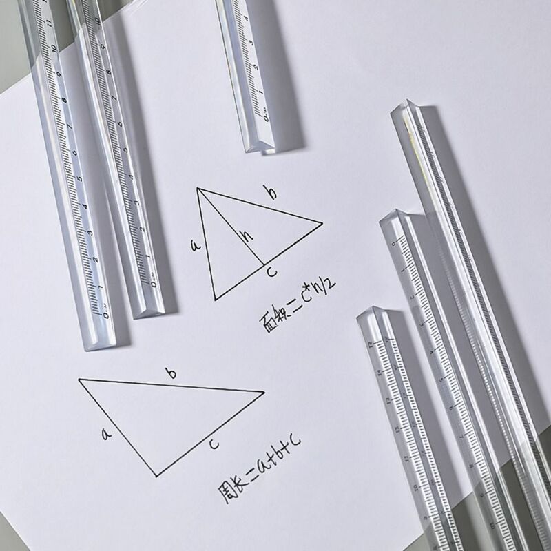 아크릴 삼각형 눈금자 투명 체중계 눈금자 학생 선물, 창의적인 문구 측정 도구, 학용품, 15 cm, 20cm, 1 개