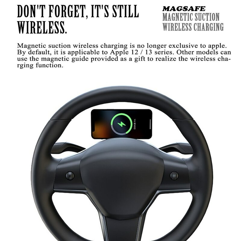 Steering Wheel Magnetic Wireless Phone Holder For Tesla Model 3 Y S X Bracket Driving Position Screen Bracket Modification