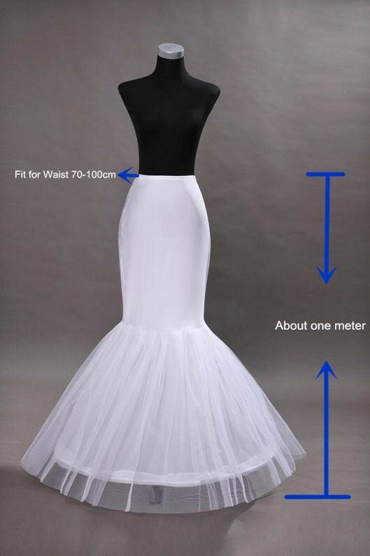 Women Mermaid Petticoat 1 Layer Ruffle Tulle Petticoat for Fistail Bridal Gown Underskirt Wedding Accessories