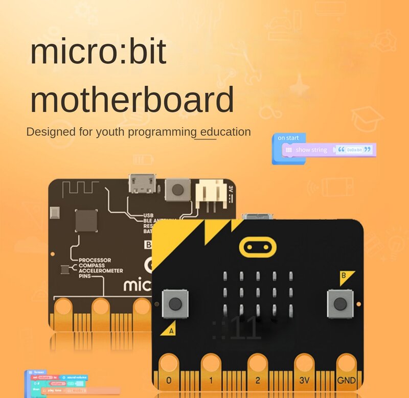 Mikro: bit Mainboard V2 Papan pengembangan Kit pembelajaran papan ekspansi untuk Kit mobil Robot Python dapat diprogram Microbit