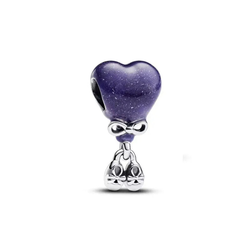 Бусина-Шарм «двойное сердце» из серебра 925% пробы для браслета