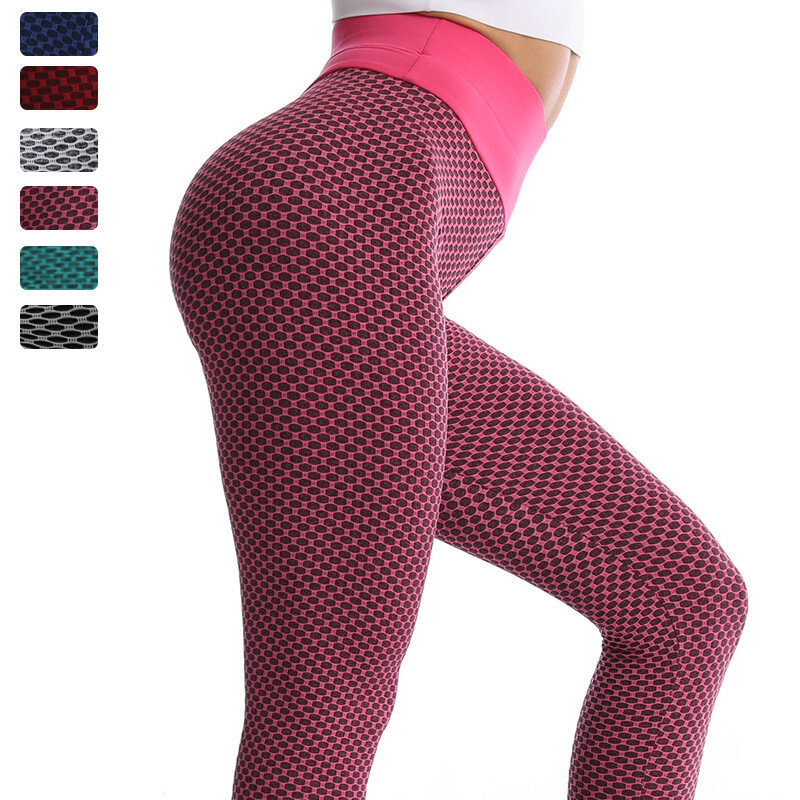 Leggings de rejilla de cintura alta para mujer, pantalones deportivos de Yoga femeninos, sin costuras, realce de glúteos, coloridos, sexys, informales