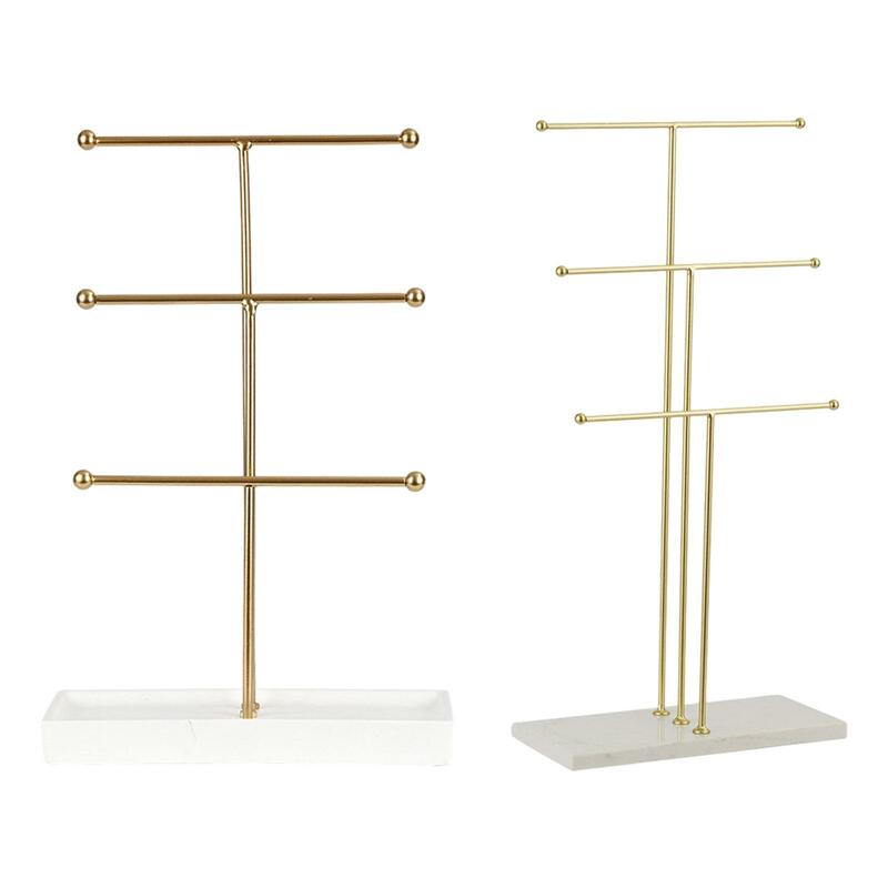 3 Tiered Bars Jewelry Display Stand Jewelry Holder Show Jewelry for Women Tabletop Jewelry Organizer Jewelry Rack for Rings