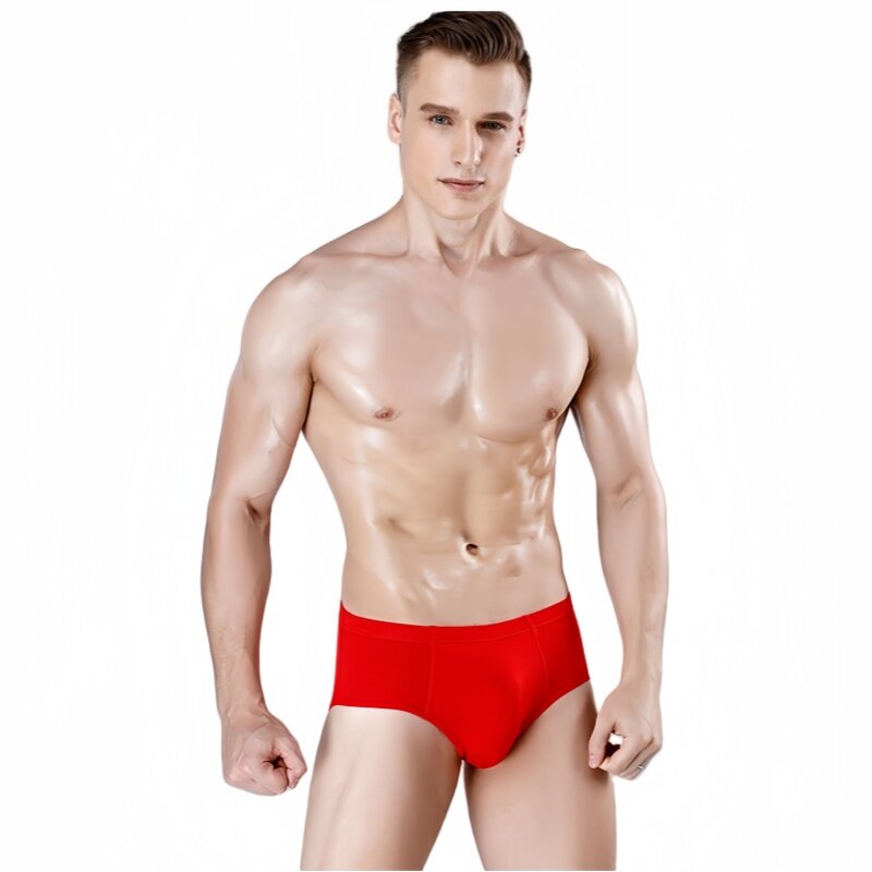 Men's Sexy Triangle Underwear Solid Color Modal Oversized Loose Comfortable Elastic Mid Waist Underpants