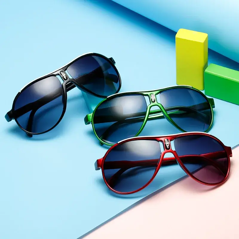Модные детские солнцезащитные очки, летние солнцезащитные цветные очки в оправе для девочек и мальчиков, детские очки UV400, Детские зеркальные солнцезащитные очки