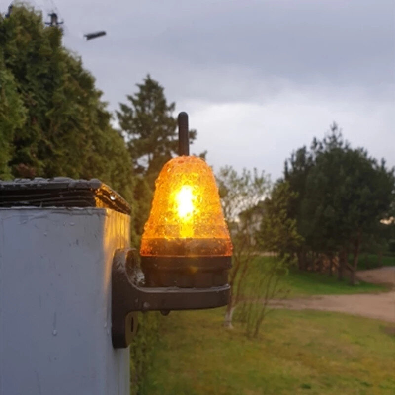 12-265v ac dc ao ar livre led sinal de alarme luz strobe piscando emergência aviso lâmpada de parede montagem para portão automático abridor