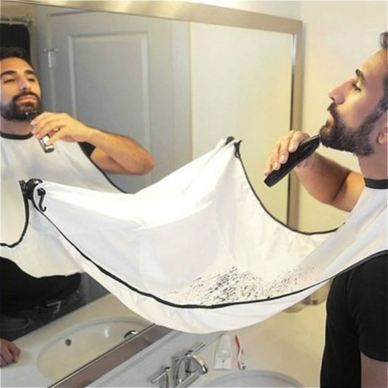 1pc mężczyźni brody golenie fartuchy kreatywna ściana lustro ssania strzyżenie Wrap Cape Home Salon wąsy golenie brody fartuch