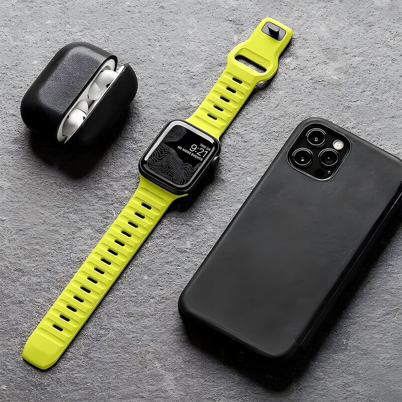 Correa para Apple Watch, pulsera deportiva de silicona suave de 49mm, 44mm, 45mm, 41mm, 40mm, 42mm, 38mm, iwatch serie 8, 7, SE, 6, 5, 9, Ultra 49mm