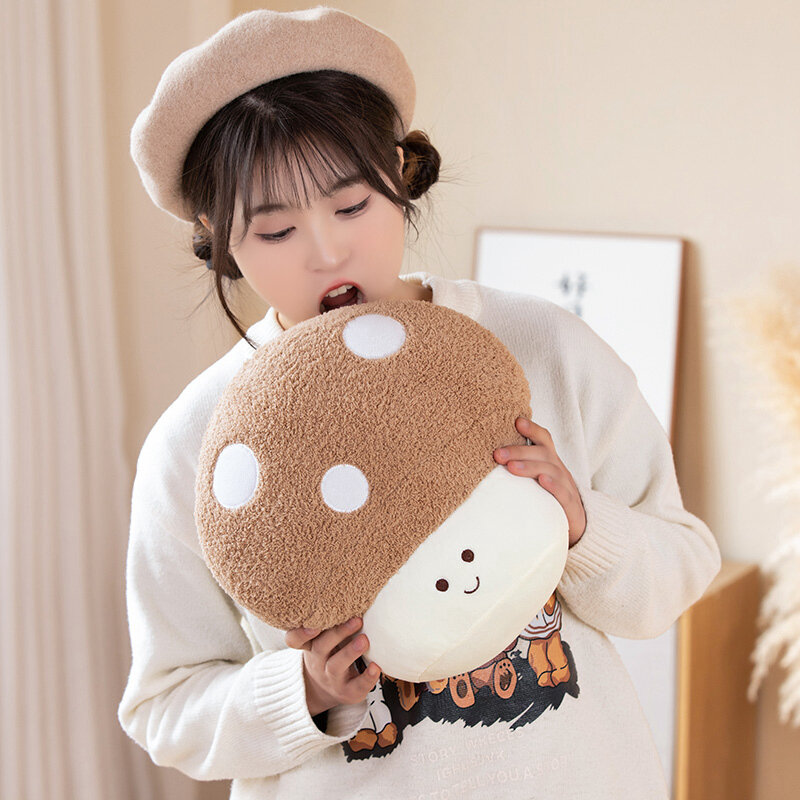 Mainan bantal sofa mewah jamur multiwarna kartun imut 30cm boneka tanaman boneka Anime bantal dekorasi kamar Kawaii anak perempuan