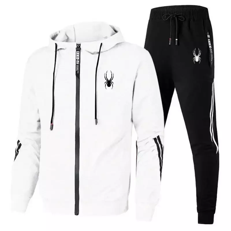 Spring Autumn Men Tracksuits Sets Long Sleeve Hoodie+Jogging Trousers 2 Piece Fitness Running Suits Sportswear Casual Clothing
