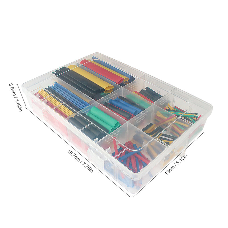 328PCS/Box 2:1 Heat Shrink Tubing Electrical Insulation Sleeve, Waterproof and Shrinkable Wrap Tube DIY Cable Protection Tubing
