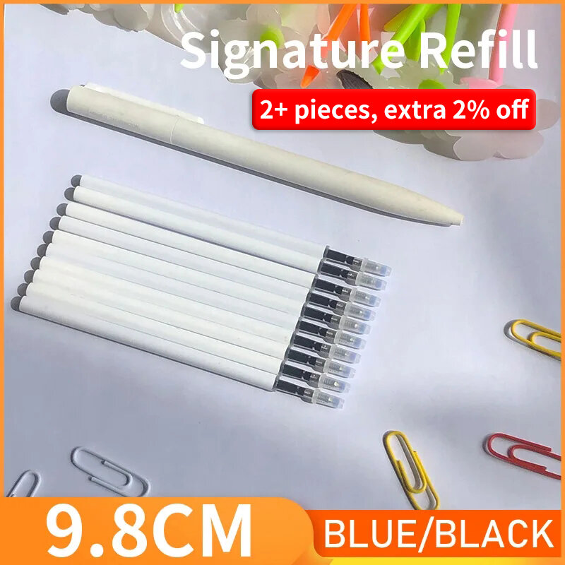 Recargas de bolígrafo con recarga suiza de 0,5mm, 9,8 cm de largo, tinta negra y azul para firmar en la escuela