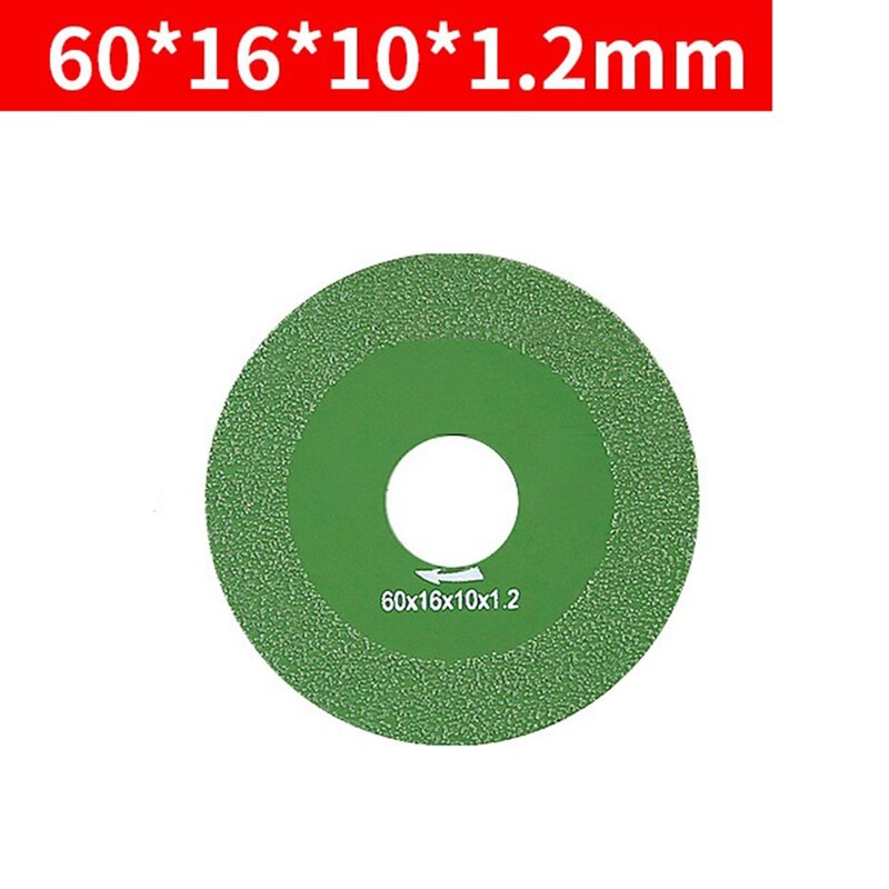 부드러운 절단용 녹색 유리 커팅 디스크 모따기 크리스탈, 다이아몬드 고망간강, 1.2mm, 10mm, 16mm, 1pc
