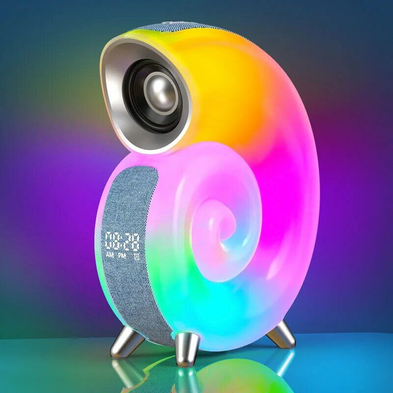 Luz Noturna RGB Atmosfera com Controle de Aplicativos, Conch Bluetooth Speaker, Ritmo Musical, Auxílio Natural para Sono, Despertador, Decoração do Quarto, Novo