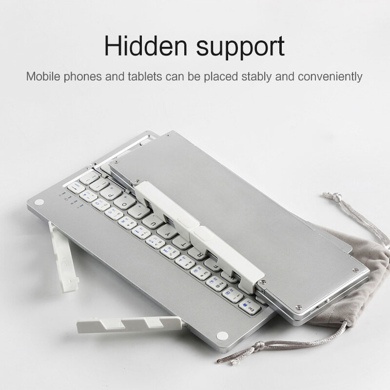 Folding Keyboard With Bracket Arabic Russian French Hebrew Spanish Korean Portuguese For iPad HUAWEI Lenovo Samsung Phone Tablet
