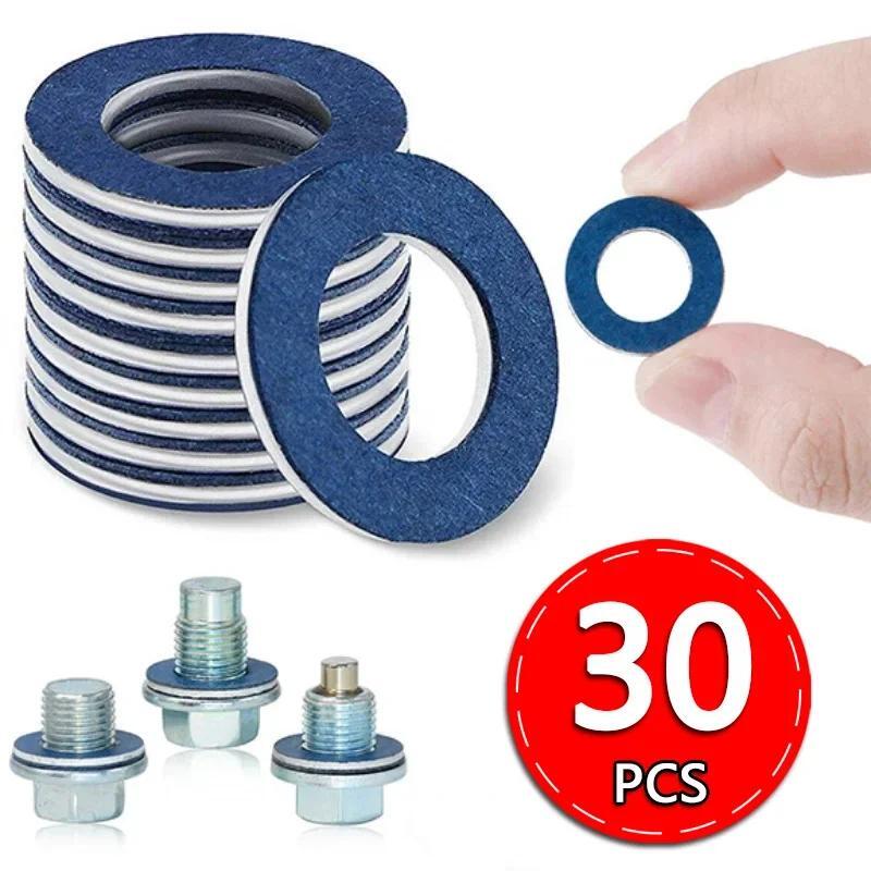 1-30pcs Screw Gasket Oil Drain Sump Plug Washers Hole for Toyota OE90430-12031 12mm Aluminum Accessories Seal Gasket Engine Part
