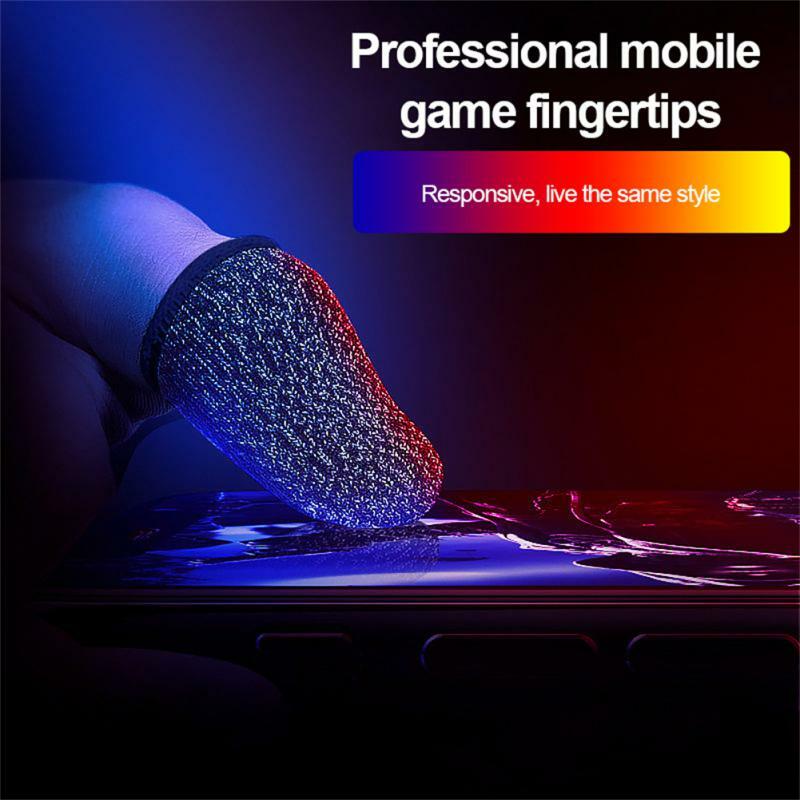PUBG 게임용 손가락 슬리브 게임 컨트롤러용 땀 방지 장갑, 통기성 손가락 끝, 터치 스크린 손가락 침대, 한 쌍