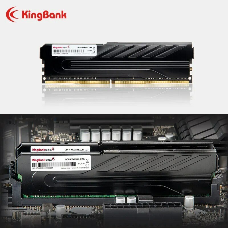 KingBank-Carte mère Intel avec dissipateur thermique, RAM DDR4, mémoire de bureau XMP, prise en charge de la carte mère, 8 Go, 16 Go, 2666MHz, 3200MHz, 3600MHz
