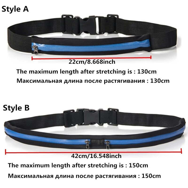 Waist Pack Double Pocket Waterproof Phone Belt Nylon Casual Small Bag Traveling Running Cycling Hiking Sport Traveling Shopping