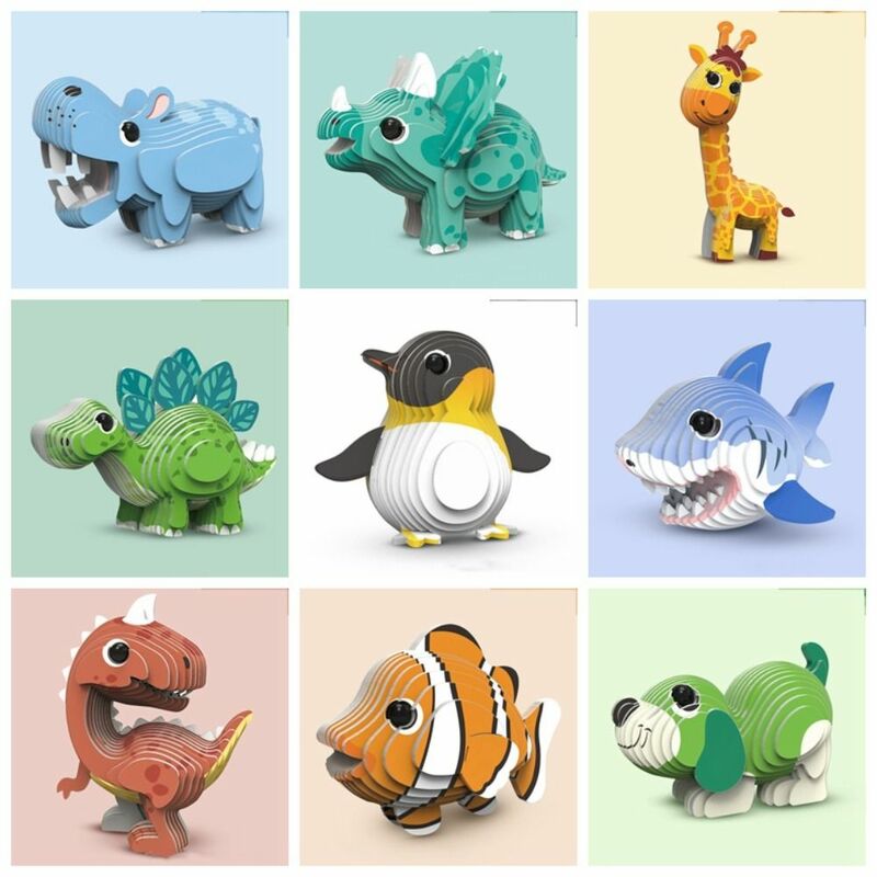 Jerapah 3D kertas Puzzle mainan Model hewan kertas Puzzle kertas 3D Stereo Puzzle 3D hewan Model hewan 3D kertas mainan Puzzle mainan anak-anak