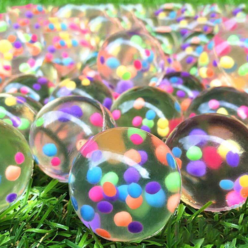 1PC 32mm Jumping Rubber Ball Toy Clear Anti Stress Play Balls Pool Swimming Balls Bouncing Outdoor Toys Water Kids Games Ba O0R2