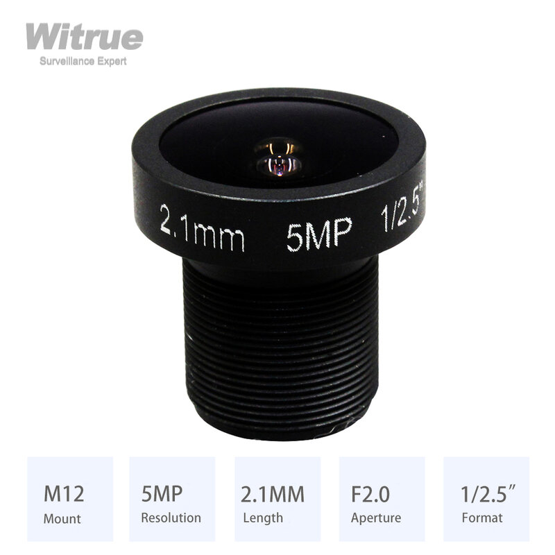 WITOK-f2.0 HDレンズ,2.1mm,1/2mm,f2.0形式,5インチm12,監視セキュリティ用マウント,cctvカメラ