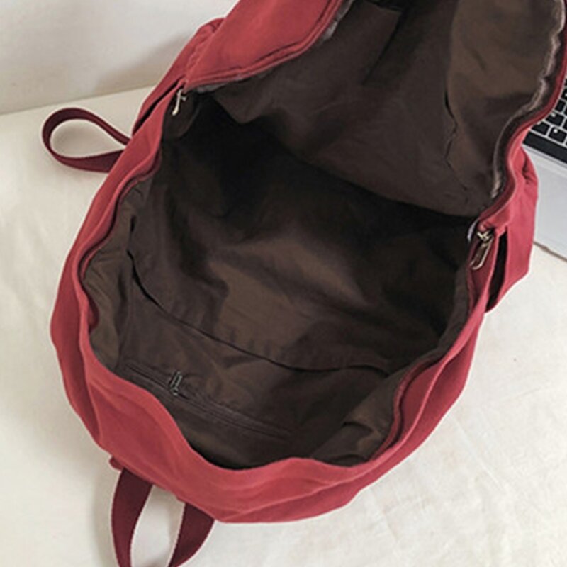 Tas sekolah kanvas siswa ransel perjalanan Daypack kapasitas besar tas buku untuk kampus Mounting Climbing