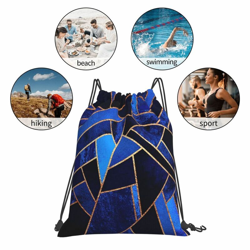 Mochilas Multi-funções Blue Night, Sacos de Cordão Portátil, Bundle Pocket, Sports Bag, Bookbag para viagens, estudantes
