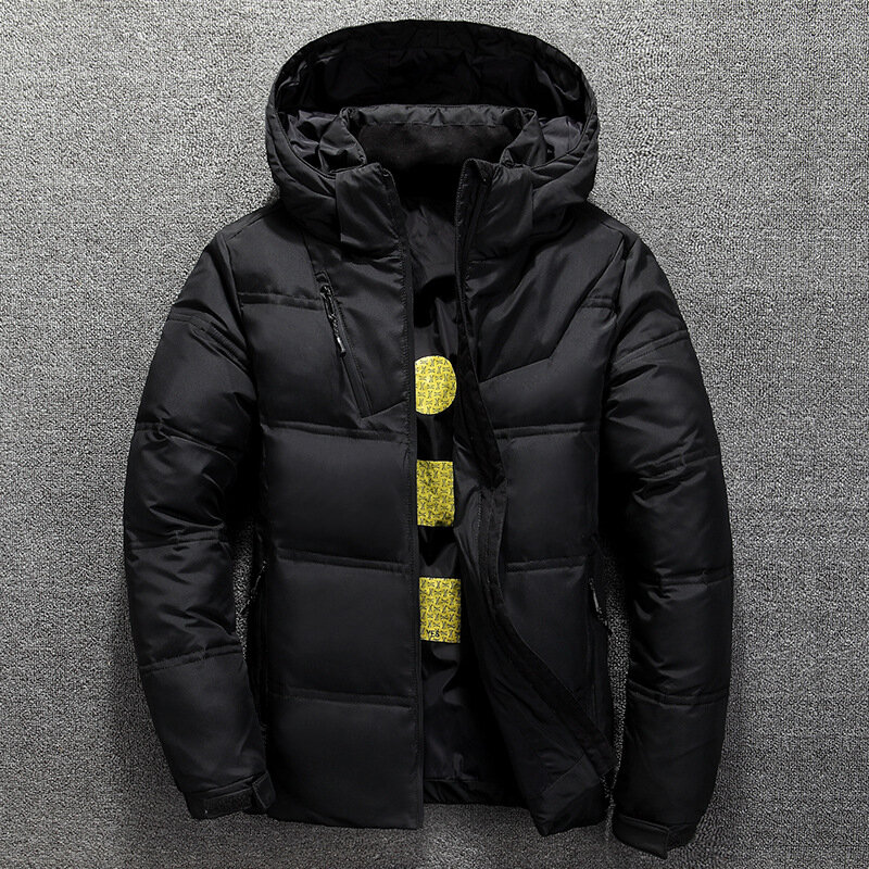 Jaket Down hoodie hangat pria, jaket Puffer tebal kasual kualitas tinggi, mantel Parka musim dingin termal 4XL untuk pria
