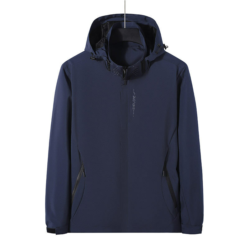 Mantel Jaket Pria Tahan Air Baru 2023 Jaket Musim Semi Pria Bertudung Luar Ruangan Mantel Pria Musim Gugur Merek Pakaian Mode 5XL