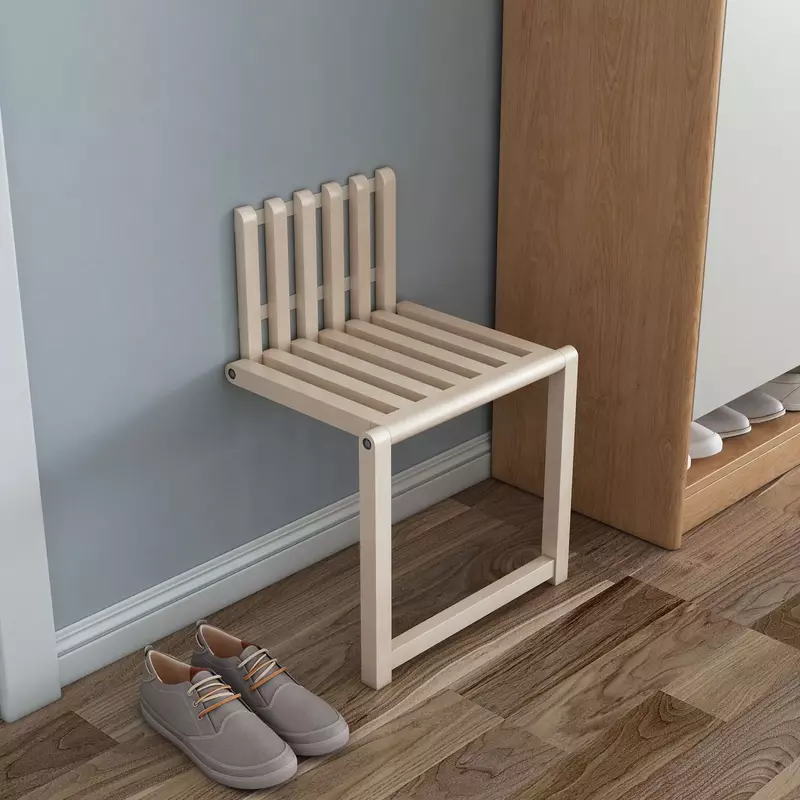 Naścienny ukryte składane krzesło z litego drewna ganek krzesło drzwi szafka na buty składany taboret łazienkowy zmieniający ukryty podnóżek