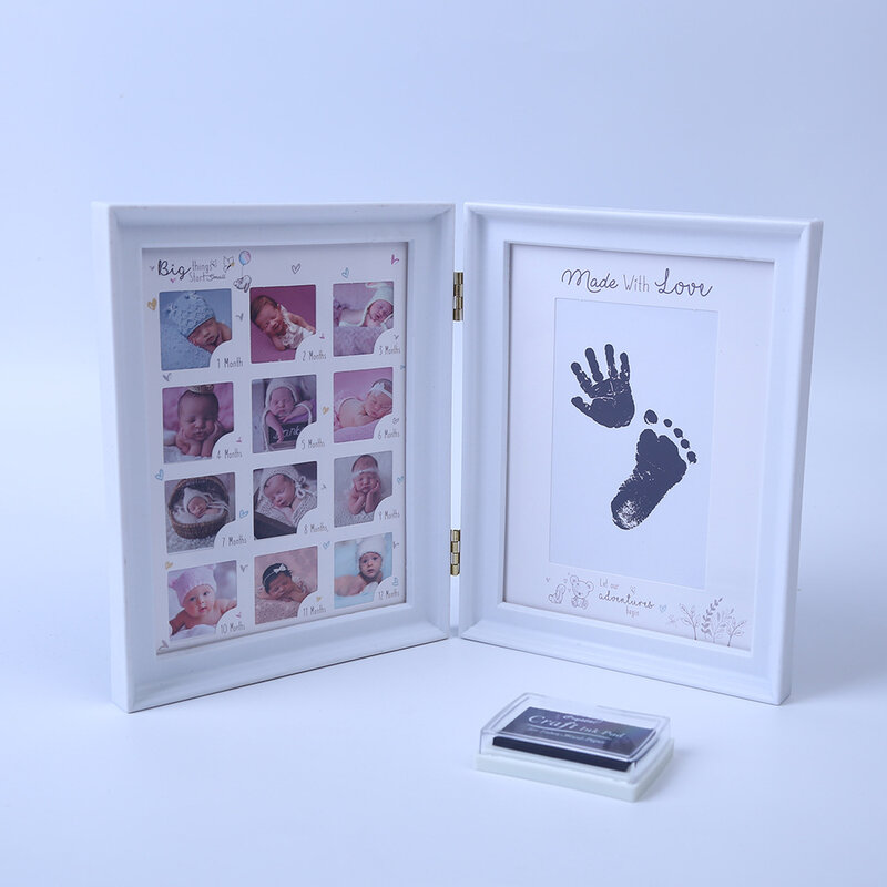 Kit di impronte di impronte di impronte di mani appena nate cento giorni luna piena 12 mesi di crescita Set di cornici per foto Commemorative regali per ragazze e ragazzi