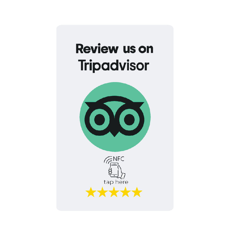 Review us on Google Reviews Instagram Facebook Tripadvisor NFC Tap Cards Boost your Business