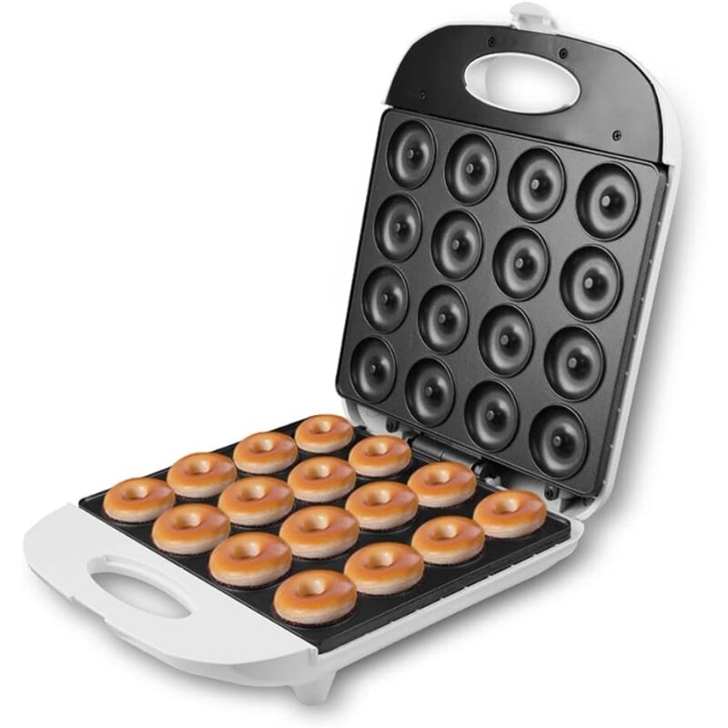 Mini Donut Maker,, Snacks, Desserts & More with Non-stick Surface, cake machine, Double-sided heating Makes 16 Doughnuts