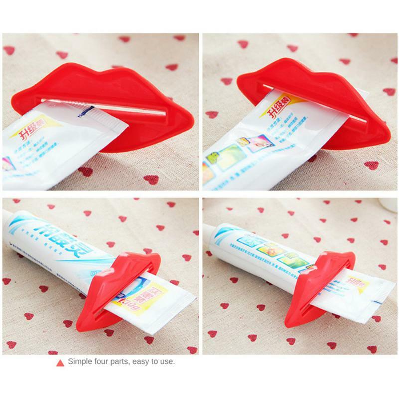 1~7PCS Red Toothpaste Holder Multipurpose Bathroom Facilities 5.2g Roll Squeeze Dispenser Two-color Optional Bulk