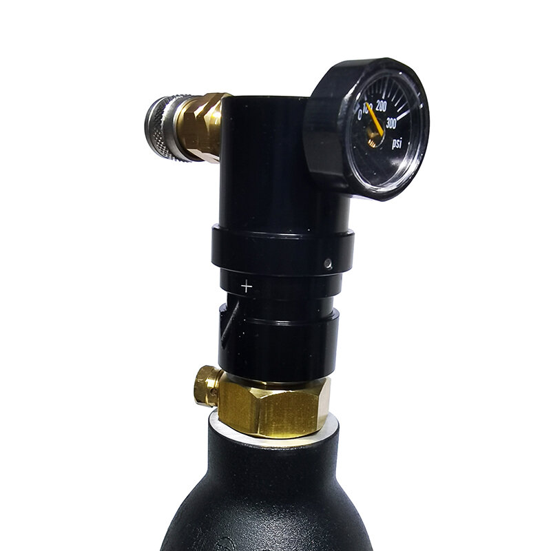 Micro regulador com saída do adaptador fêmea US 2202, válvula de ar de alta pressão, macio, MR Gen 2, 20psi a 200psi