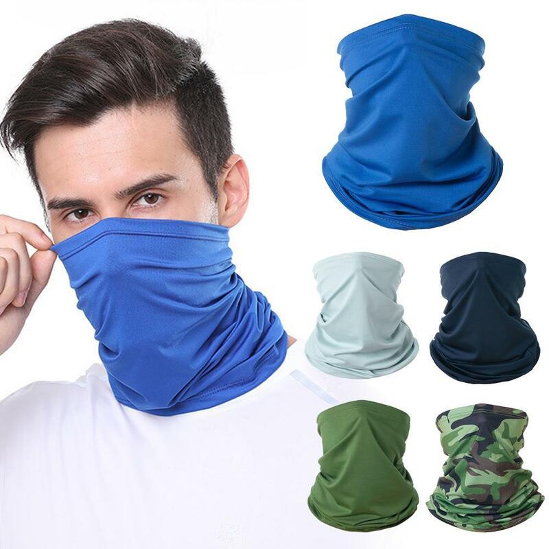 Men Women Head Face Neck Sunshade Collar Ice Silk UV Protection Face Cover Mask Outdoor Fishing Cycling Sports Bandana Scarf
