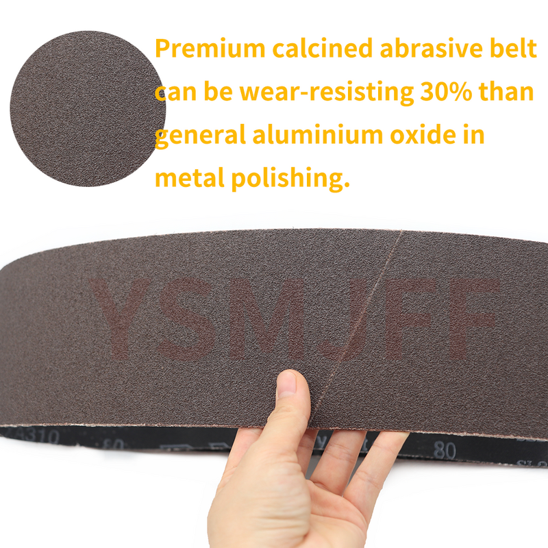 2100 x 50 mm Calcined Sanding Belts for Metal Polishing, 2" x 82" Calcined Abrasive Belts Aluminum Oxide Grain 40-800 Grit