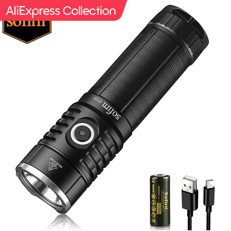 AliExpress Coleção Sofirn SP33S USB C Recarregável XHP70.2 5000lm Poderosa Lanterna LED 26650 Tocha