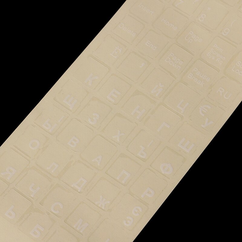 ملصقات لوحة المفاتيح الروسية بأحرف بيضاء لأي لوحة مفاتيح حروف للكمبيوتر المحمول D5QC