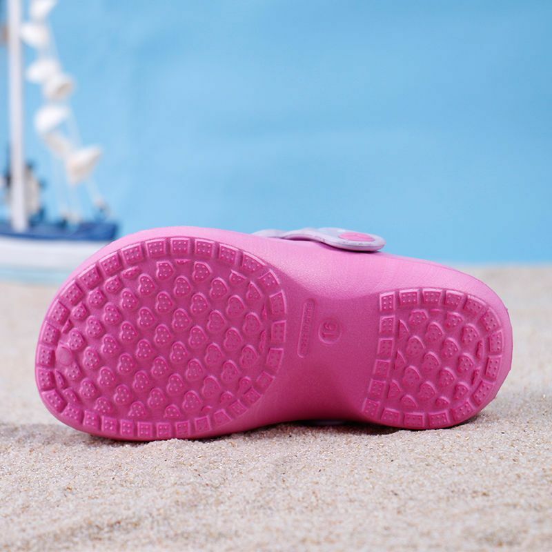 Zapatos de jardín con lazo para niñas, zapatillas de playa de EVA transpirables, suaves y ligeras, antideslizantes, de verano